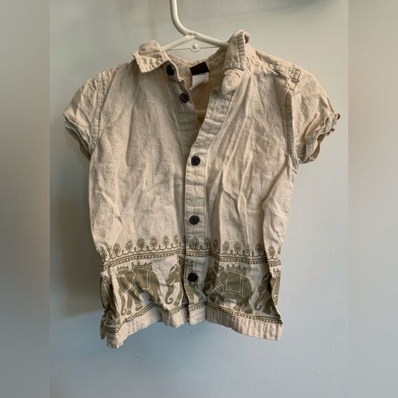Tea Collection Elephant Print Shirt Size 18-24 Months - Picture 1 of 6